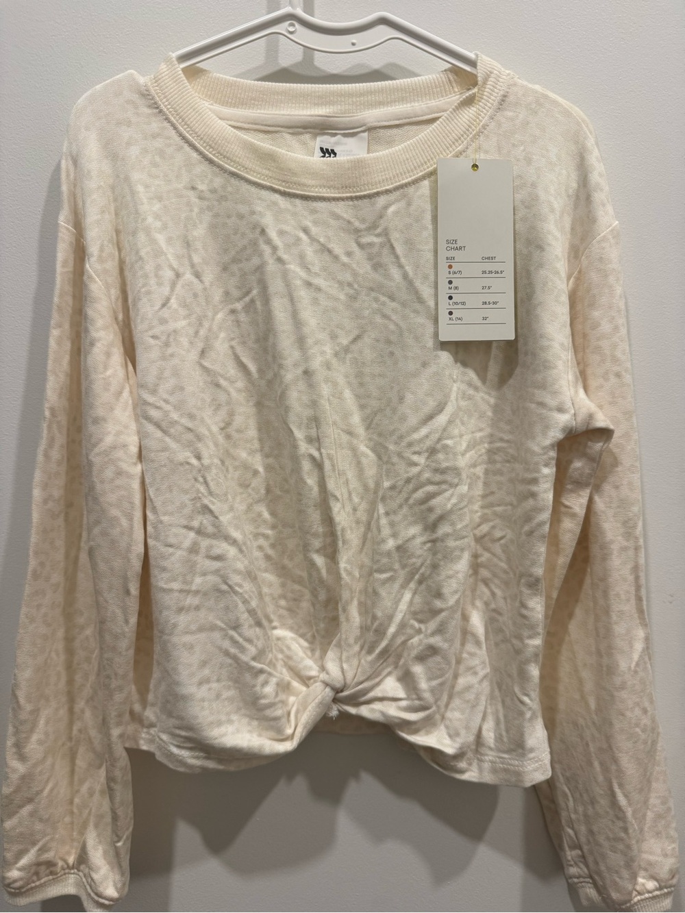 all in motion Cream Long-Sleeve Twist-Front Top